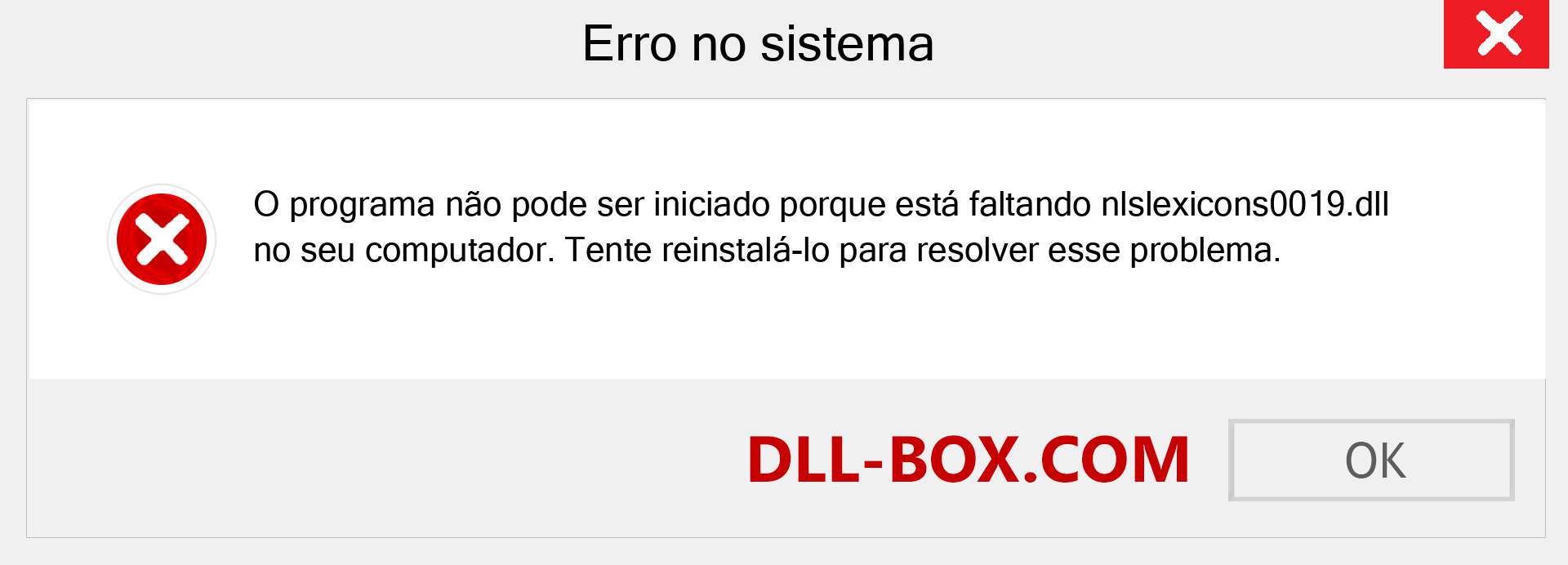 Arquivo nlslexicons0019.dll ausente ?. Download para Windows 7, 8, 10 - Correção de erro ausente nlslexicons0019 dll no Windows, fotos, imagens